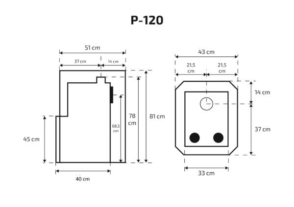 Pirts krāsns Skamet P-120-GL (16-25m³) - Image 2