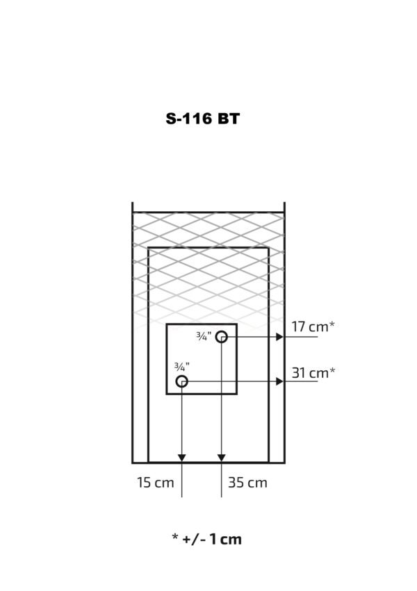 Pirts krāsns Skamet S-116-GL ar kvadrātveida režģa korpusu (8-18 m³) - Image 7