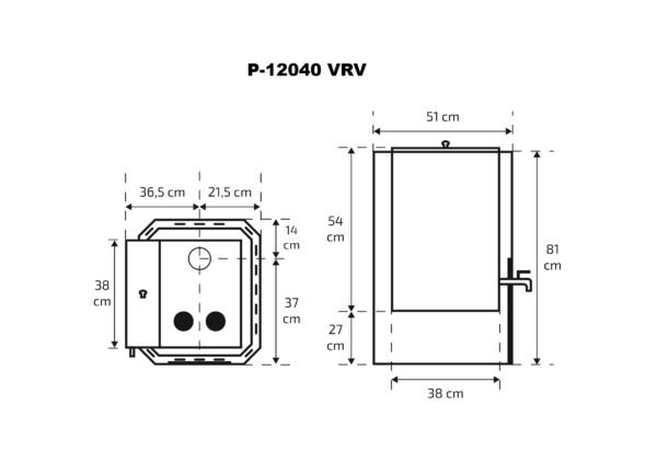Pirts krāsns Skamet P-12040-GL (16-25m³) ar ūdens tvertni - Image 3