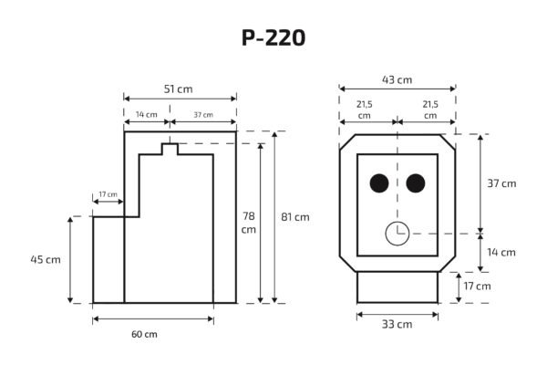 Pirts krāsns Skamet P-220GL (16-25 m³) - Image 2