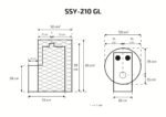 Pirts krāsns Skamet SSY-210GL ar apaļu režģa korpusu (5-12 m³) - Image 2