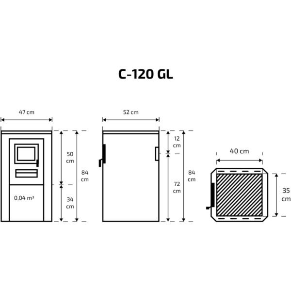 KRĀSNS-PLĪTS SKAMET C-120 GL AR STIKLU - Image 2